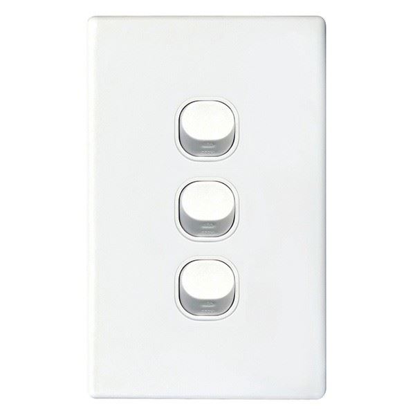3Gang 16Amp Wall Switch - White